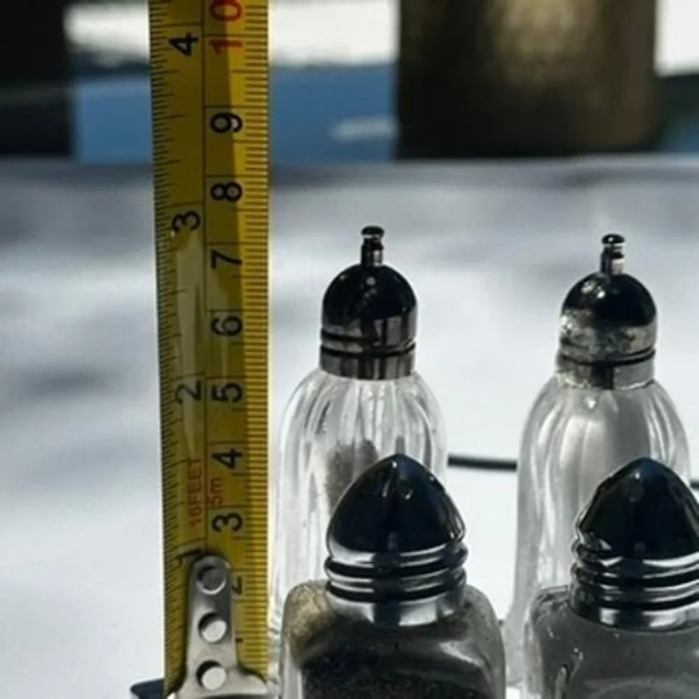 Vintage Miniature Glass Salt and Pepper Shakers Set of 4 Square and Tulip Design